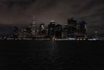 Manhattan night skyline from the Staten Island Ferry