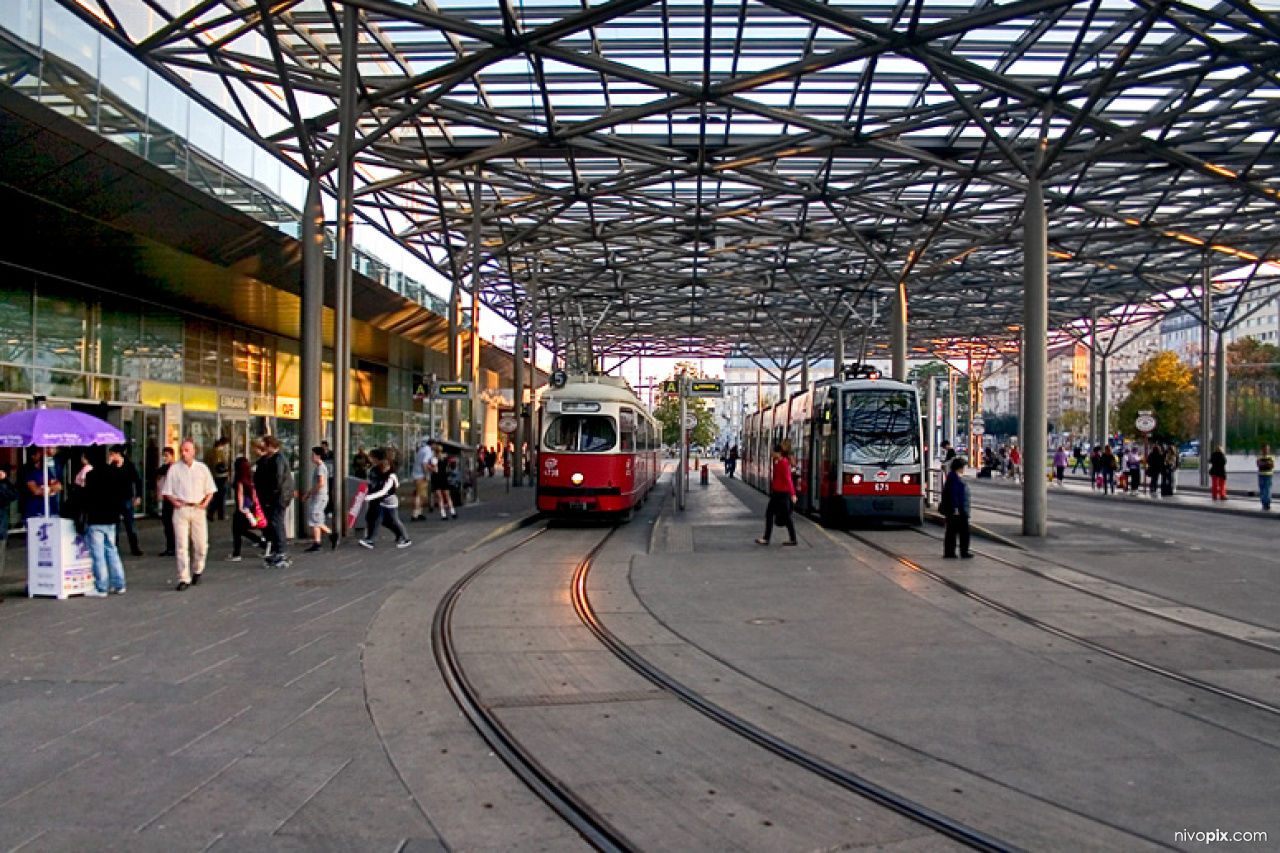 Trams at Praterstern