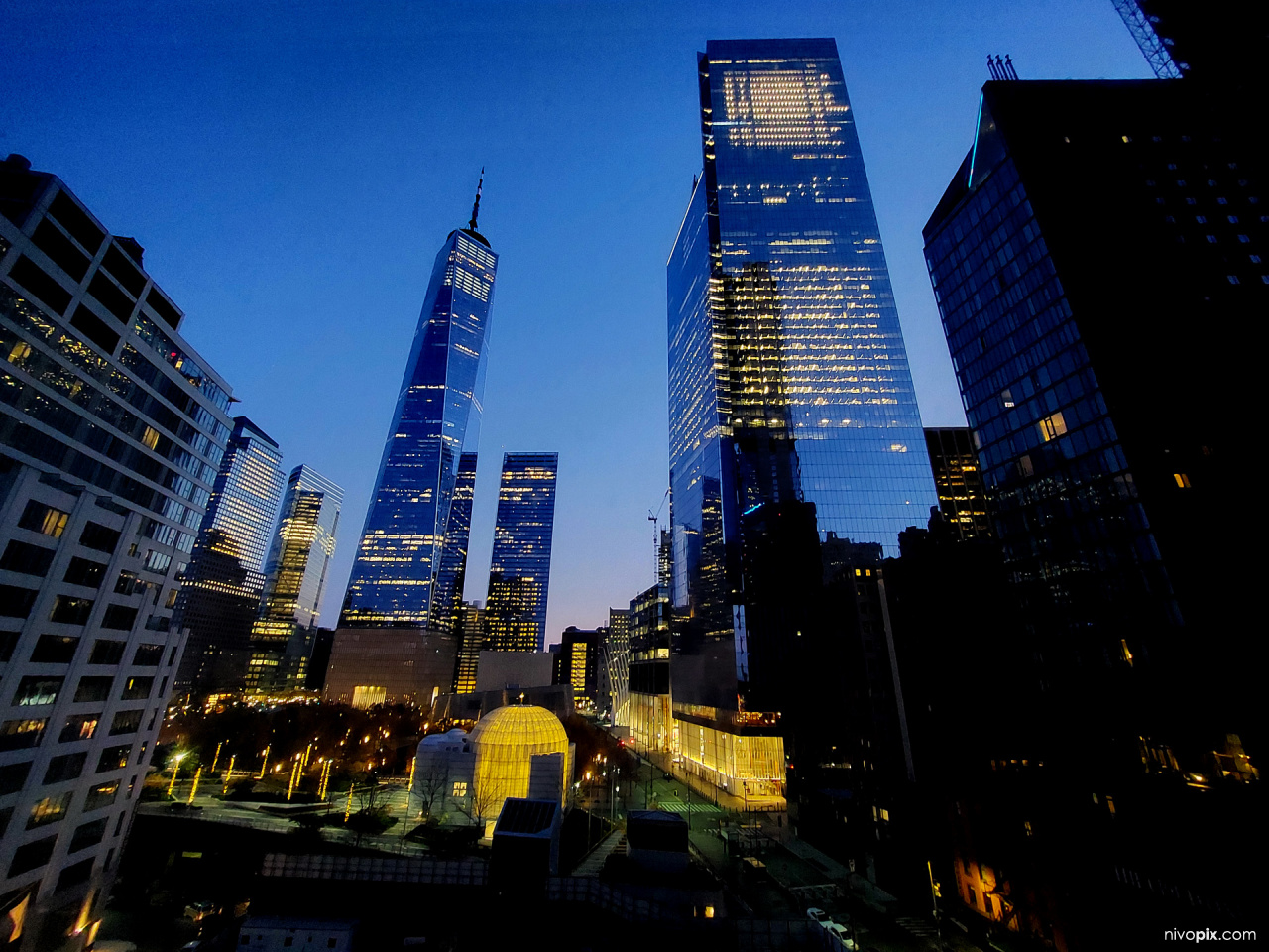 World Trade Center site by night