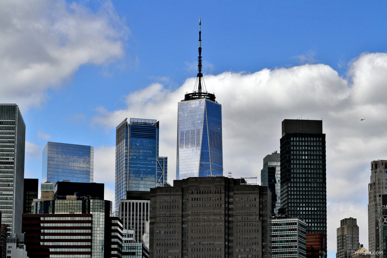 Top of the World Trade Center buildings, Lower Manhattan, New York, NY