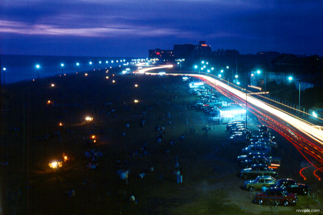 Galle Face Beach by night, 1979