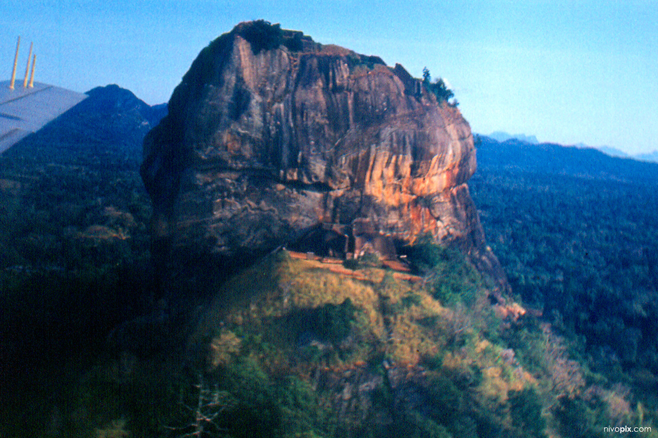 Aerial view of Sigiriya Rock, Dambulla 1979