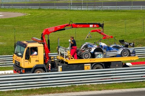 HOPE Polevision Racing's LMP2 car - crashed – Mogyoród, Hungary