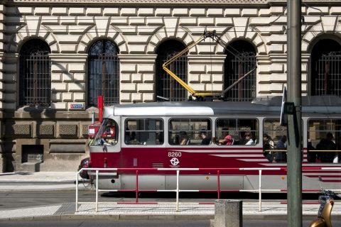 Tatra T3R.PLF at Národni Divadlo – Prague, Czech Republic