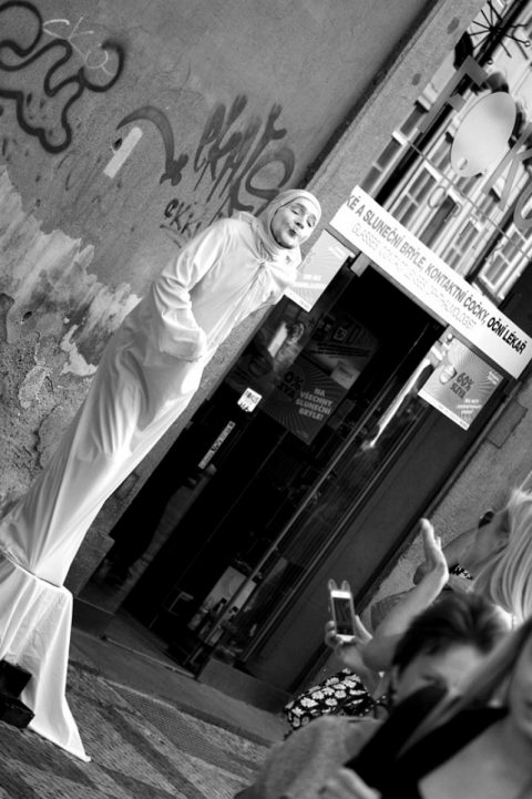 Street performer at Mostecká – Prague, Czech Republic