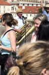 Street musician at Charles Bridge