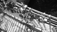 Love padlocks at Na Kampe, Prague