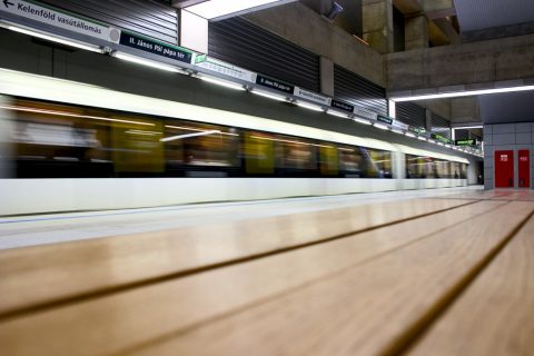 4-es metró II. János Pál pápa tér metróállomás M4 – Budapest, Hungary