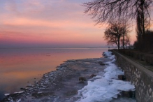 Balaton sunset in winter (Tihany)