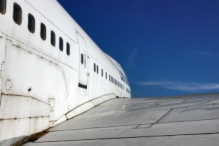 Boeing 747 wing view