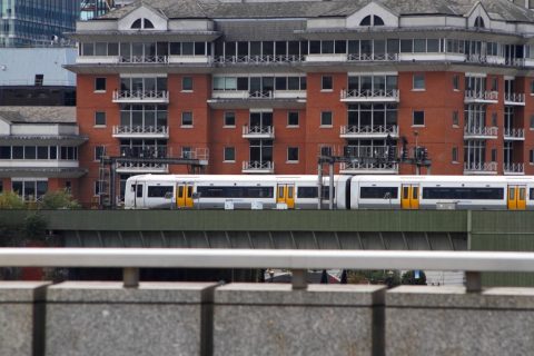 Class 376 Electrostar on Cannon Street Railway Bridge – City of London, United Kingdom