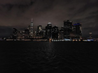 Manhattan night skyline from the Staten Island Ferry