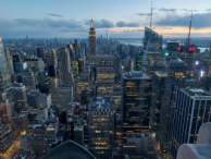 Manhattan sunset from Rockefeller Center