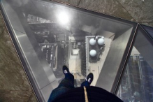View from The Edge glass floor the highest Western Hemisphere outdoor sky deck