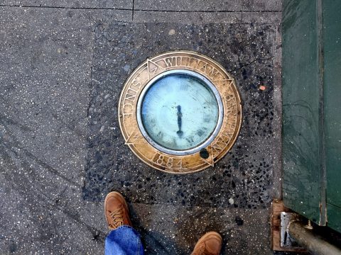 William Barthman's sidewalk clock - Since 1884 – New York, United States