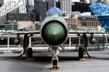 MiG-21 on USS Intrepid (CV-11)