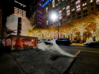 Christmas lights in Zuccotti Park