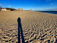 Long shadow at Coney Island Beach