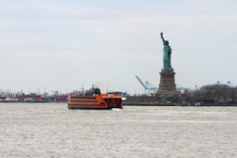 Statue of Liberty with Staten Island Ferry