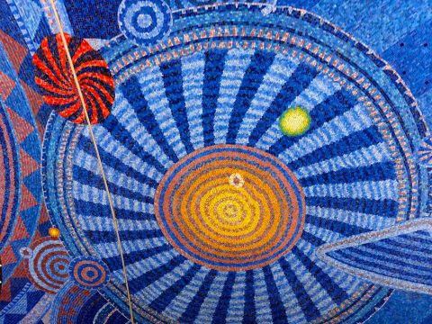 Glass mosaic at the 34th Street - Hudson Yards subway station – New York, United States