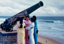 Historical Cannon at Galle Face Green park, Colombo, Sri Lanka, 1979