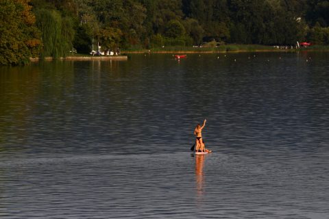 Sup-ozás az Öreg-tavon – Tata, Hungary