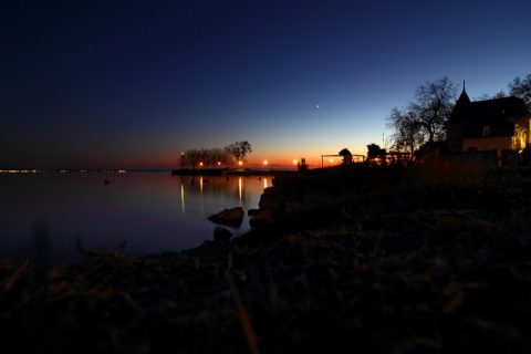 Révfülöpi móló a naplementében – Révfülöp, Hungary