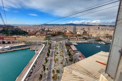 Barcelona from Telefèric del Port (Port Vell Aerial Tramway) – Barcelona, Spain