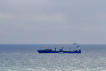 Container ship in the Mediterranean Sea