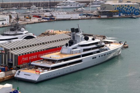 Google co-founder Sergey Brin's superyacht, Dragonfly (142 meter) – Barcelona, Spain