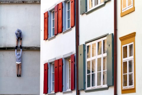 The Ledge by Mark Jenkins at Rümelinsplatz, Basel – Basel, Switzerland