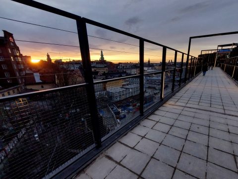 Stockholm skyline at sunset from Katarina gångbro – Stockholm, Sweden