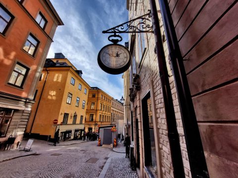 AB Möbel-Hansson's clock, Gamla stan – Stockholm, Sweden