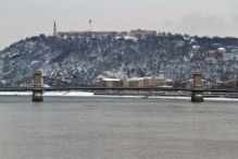 Széchenyi Chain Bridge, Gellért Hill, Citadella in winter