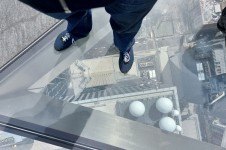 Manhattan through a glass floor from 1,131 feet in the air - The Edge, Hudson Yards