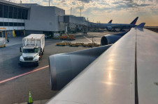 John F. Kennedy International Airport - Terminal 1 from a Boeing 747-400