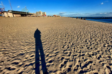 Long shadow at Coney Island Beach