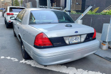 back of a NYPD Ford Crown Victoria Police Interceptor (CVPI)