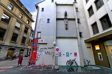 The Ledge by Mark Jenkins at Rümelinsplatz, Basel