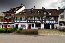 Traditional Swiss architecture in Spalengraben, Basel