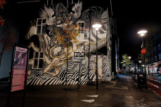Viking Mural, Reykjavík street art, MJÚK Iceland