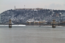 Széchenyi Chain Bridge, Gellért Hill, Citadella in winter